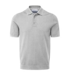 Billy Knitted Casual Polo Shirt Silver Grey