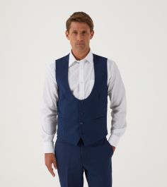 Milan Suit Scoop Waistcoat Blue