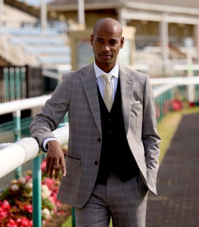 Dettori / Caspian Mix Suit Grey Check / Navy Blue