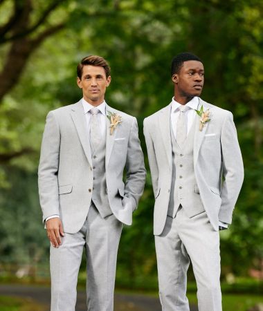 Jude Tailored Suit Silver Tweed Herringbone