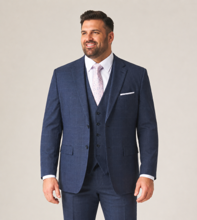 Anello Tailored Suit Blue Check