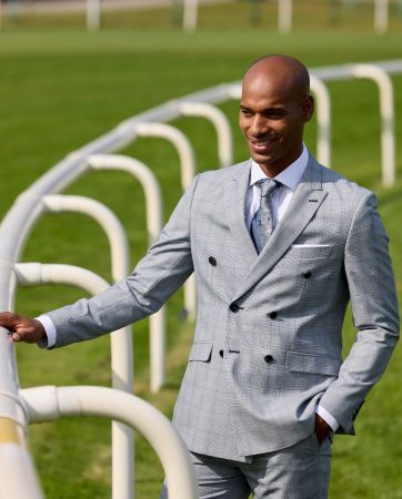 Anello Tailored Double Breasted Suit Grey Check