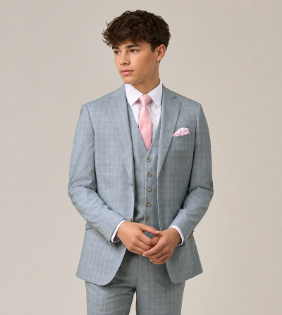 Arlen Suit Tailored Light Blue Check