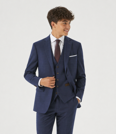 Guildford Tailored Suit Navy Blue Check