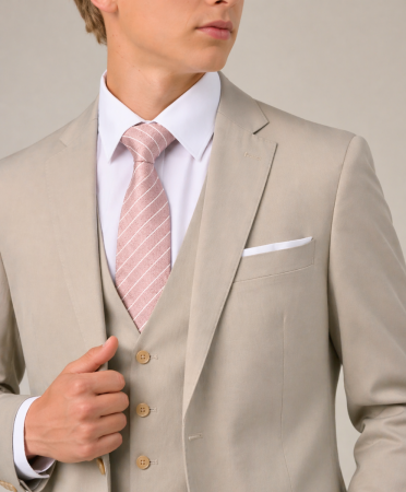 Hakim Lightweight Tailored Suit Stone Beige
