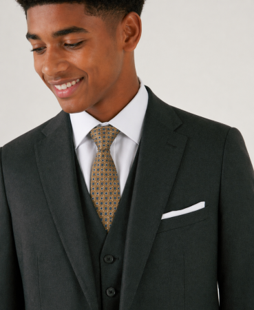 Harcourt Slim Suit Green Tweed Effect