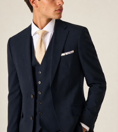 Harcourt Slim Suit Navy Ink Tweed Effect