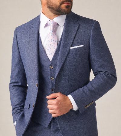 Jude Tailored Suit Blue Tweed Herringbone