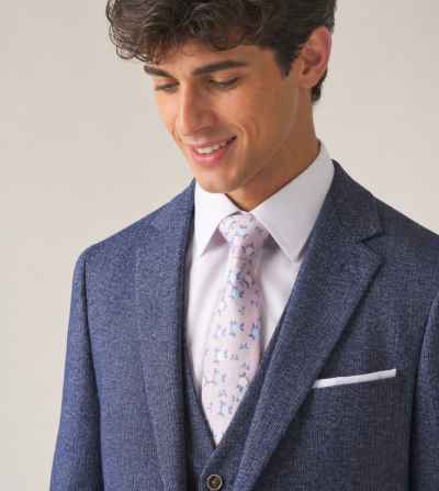 Jude Tailored Suit Blue Tweed Herringbone