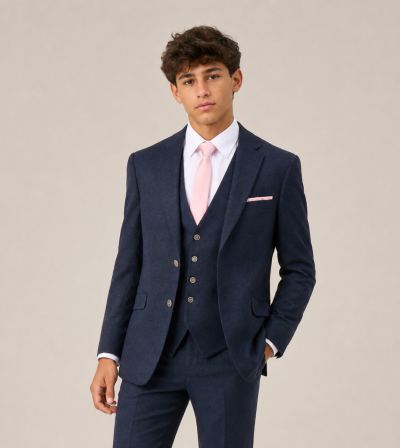Jude Tailored Suit Navy Blue Tweed Herringbone