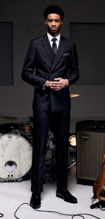 Madrid Slim Suit Double Breasted Black