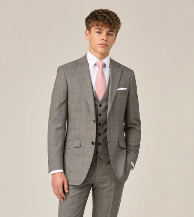 Maron Tailored Suit Stone Check