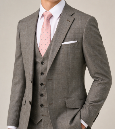 Maron Tailored Suit Stone Check