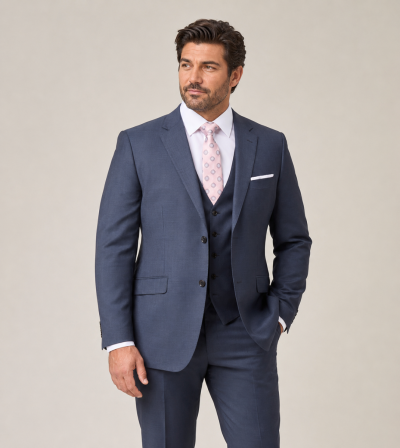 Mazene Wool Suit Tailored Blue