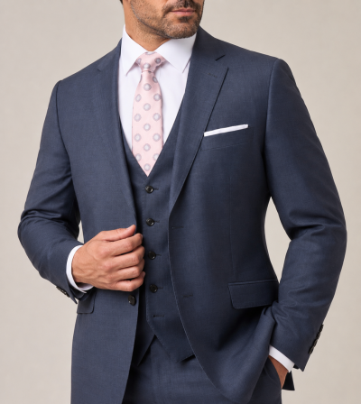 Mazene Wool Suit Tailored Blue