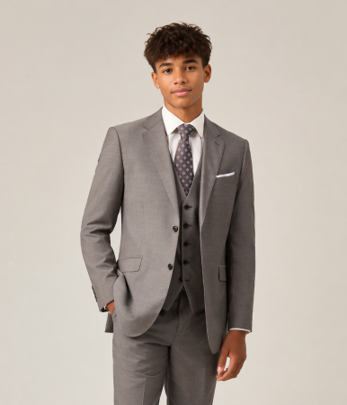 Mazene Wool Suit Tailored Stone Grey