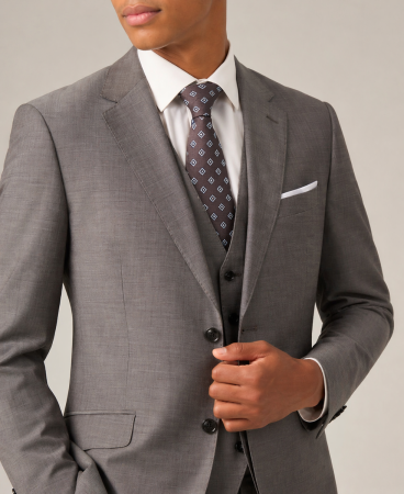 Mazene Wool Suit Tailored Stone Grey