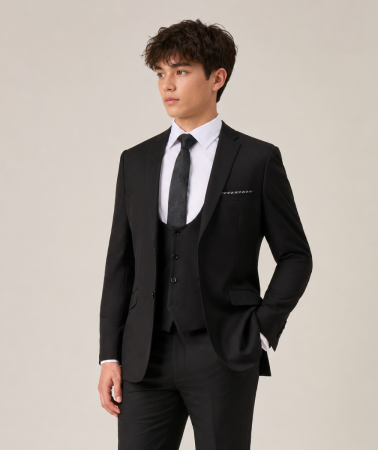 Milan Slim Suit Black