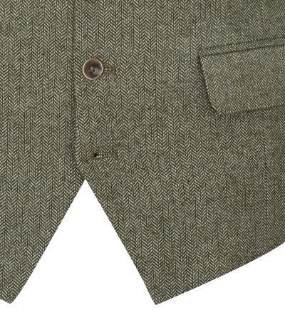 Jude Suit Waistcoat Sage Green Tweed Herringbone