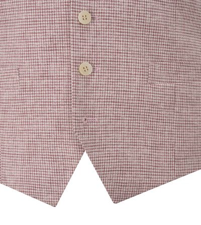 Aurelio Waistcoat Strawberry Pink Houndstooth