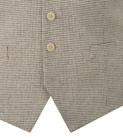Aurelio Waistcoat Stone Beige Houndstooth