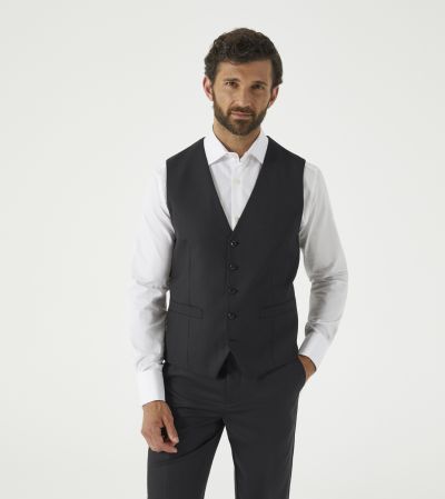 Farnham Wool Blend Suit Waistcoat Black