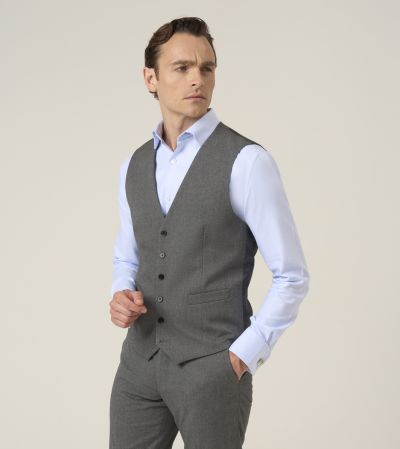 Liston Flannel Suit Waistcoat Grey