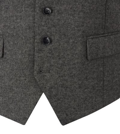 Fox Textured Suit Waistcoat Charcoal Grey