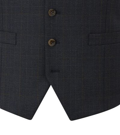 Elijah Suit Waistcoat Navy Blue Check