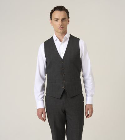 Elijah Suit Waistcoat Charcoal Grey Check