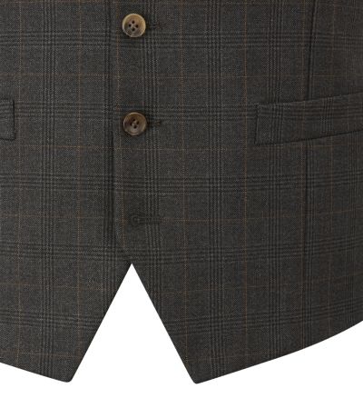Elijah Suit Waistcoat Charcoal Grey Check
