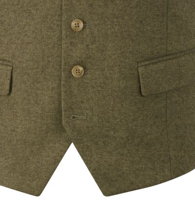 Fox Textured Suit Waistcoat Sage Green
