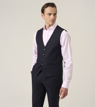 Stein Wool Blend Dark Navy Blue Suit Waistcoat