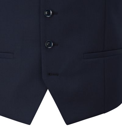 Glassnor Gabardine Navy Wool Blend Suit Waistcoat