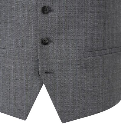 Austin Herringbone Grey / Blue Stripe Suit Waistcoat