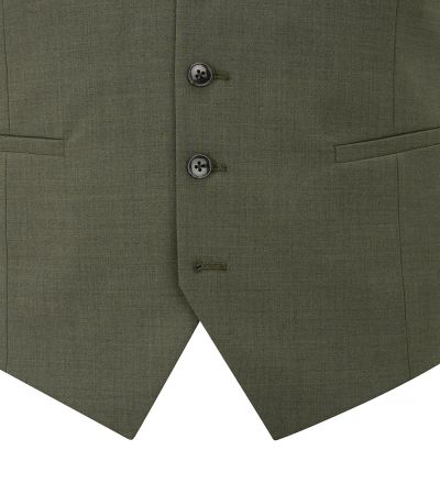 Rozario Wool Blend Suit Waistcoat Sage Green