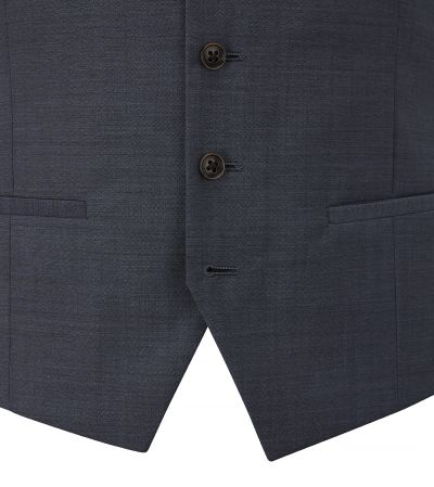 Mazene Wool Suit Waistcoat Blue