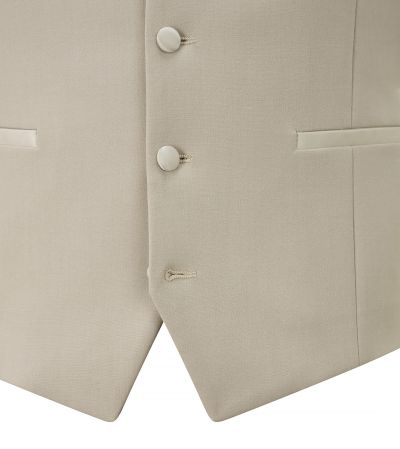 Duffy Stone Beige Tuxedo Waistcoat