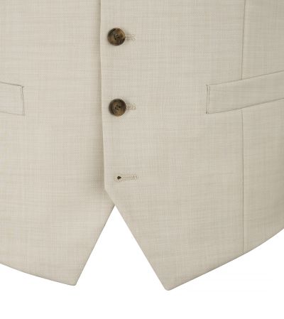 Antonio Suit Waistcoat Textured Weave Cream Stone