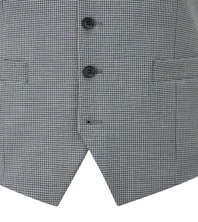 Chaplin Suit Waistcoat Blue / Ecru Micro Check