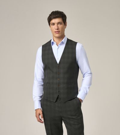 Leone Suit Waistcoat Grey Check