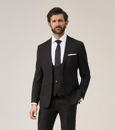 Milan Slim Suit Black