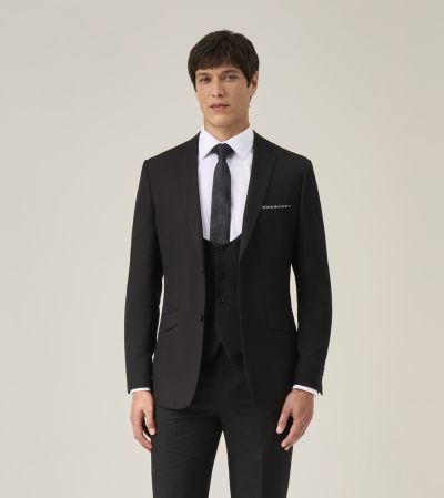 Milan Slim Suit Jacket Black