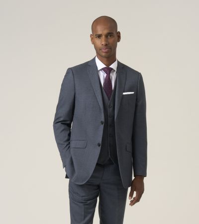 Harcourt Tailored Suit Blue Tweed Effect