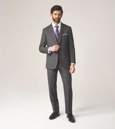 Harcourt Tailored Suit Grey Tweed Effect