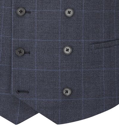 Anello Suit DB Waistcoat Blue Check