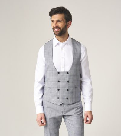 Anello Suit DB Waistcoat Grey Check