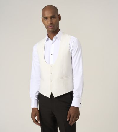 Bogart Suit Scoop Waistcoat White