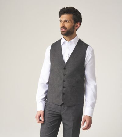 Harcourt SB Waistcoat Grey Tweed Effect