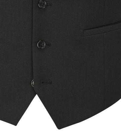 Milan Suit Scoop Waistcoat Black